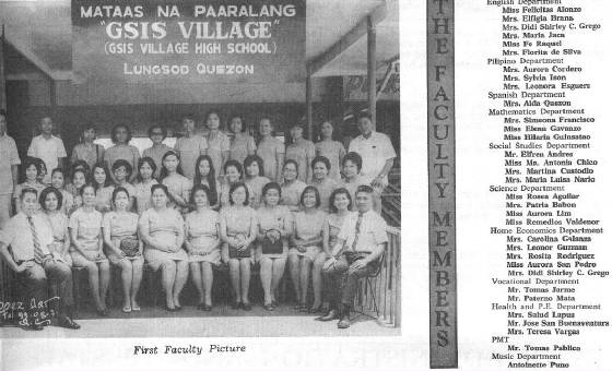 First faculty with Madam Regina I. Novales, 1971